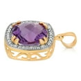 thumbnail image 3 of Galaxy Gold 14K Yellow Gold 3.8 Carat Natural Diamonds and Natural Purple Amethyst Pendant Necklace - February Birthstone - Peace & Wisdom - 16" to 24" - Fine Jewelry for Women, 3 of 3