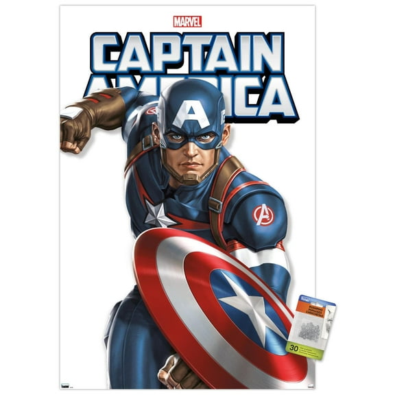 Marvel Comics - Captain America Feature Series Wall Poster with Pushpins, 22.375" x 34"