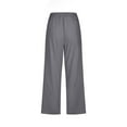 thumbnail image 5 of Women High Waisted Wide Leg Pants Drawstring Elastic Trousers Comfy Straight Leg Long Pants With Pockets, 5 of 5