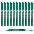 thumbnail image 1 of Uxcell Twin Tip Permanent Markers, 12 Pack Green Fine and Ultra Fine Point Colored Makers Quick Drying Coloring Pen for Writing Drawing on Wood Plastic Metal Glass Stone, 1 of 6