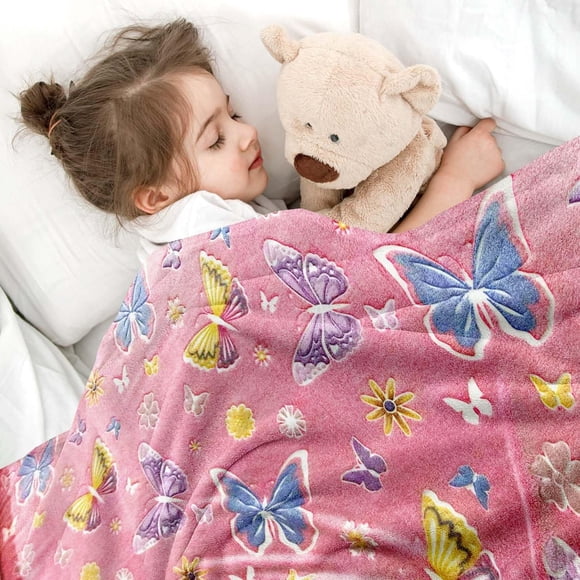 Manta infantil Wajade con forma de mariposa que brilla en la oscuridad, 127 x 152 cm