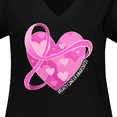 thumbnail image 4 of Inktastic Breast Cancer Awareness Pink Ribbon Around Heart Women's Plus Size V-Neck T-Shirt, 4 of 5