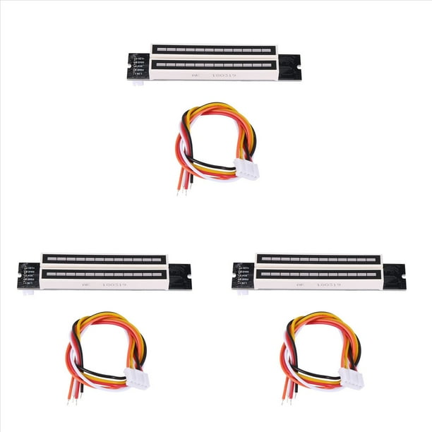 3X Indicador de de Música Dual 12 LED Spectrum VU Meter Amplificador Lámparas Tablero Ajustable de Velocidad de Luz para MP3 DC 7-12V ()