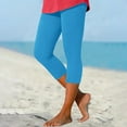 thumbnail image 2 of Women's Yoga Leggings, Casual Comfort Printed Stretch High Waist Elastic Cropped Pants Resort Beach Leggings, 2 of 6
