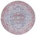 thumbnail image 2 of SAFAVIEH Tucson Jayla Oriental Machine Washable Area Rug, Gray Blue/Rust, 8' x 8' Round, 2 of 12