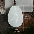 thumbnail image 2 of Genuine White Emerald Jade Dragon Kwan Yin Guan Yin Goddess of Mercy Bodhisattva Buddha Necklace Amulet Pendant(Certificate,Handcarved), 2 of 6