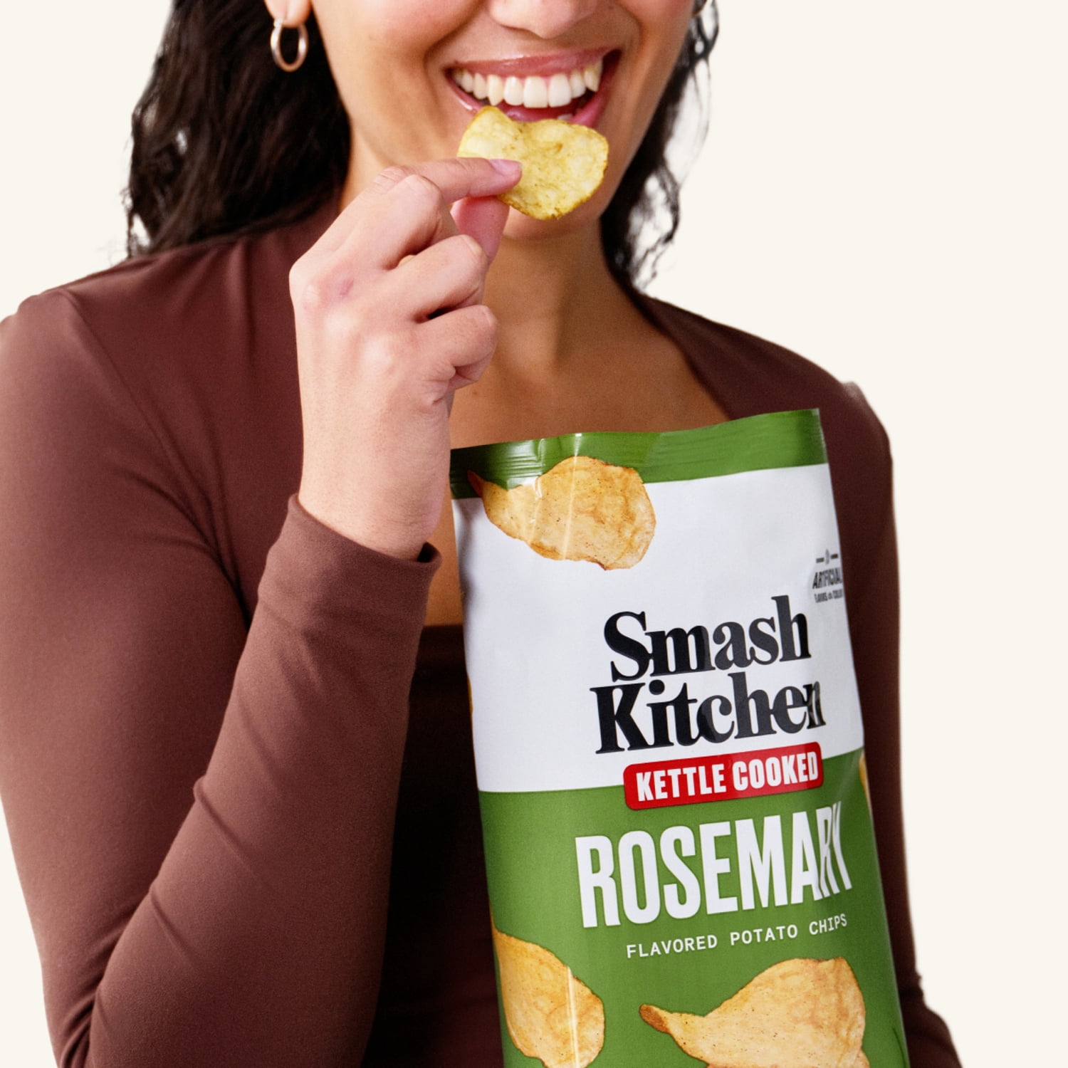 (6 pack) Smash Kitchen Rosemary Non-GMO Kettle Chips, 6 oz