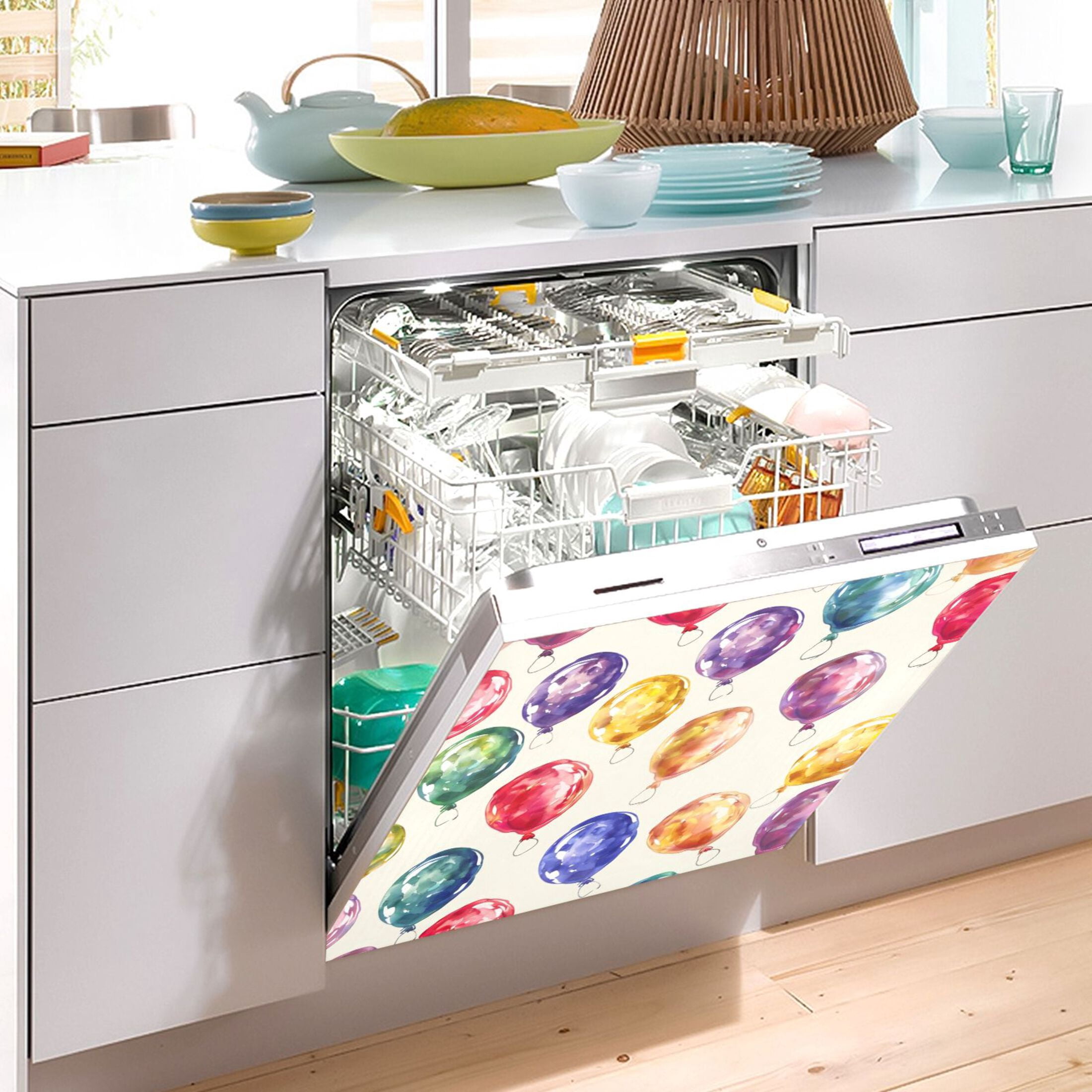 Dishwasher Magnetic Sticker 23x26 Inch Refrigerator Magnetic Sticker Washing Machine Magnetic Sticker Kitchen Panel Magnetic Sticker Home Decor Coloured Balloon