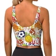 thumbnail image 3 of Kdxio Balls Print Workout Crop Tank Top for Women Racerback Yoga Tank Tops Athletic Sports Shirts Exercise Undershirts, 3 of 9