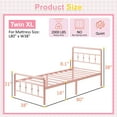 thumbnail image 6 of Maenizi 14 inch Tall Twin XL Bed Frames with Headboard and Footboard, Heavy Duty Metal Platform Bed Frame Twin XL No Box Spring Needed, Easy Assembly, Under Bed Storage, Noise Free, Pink, 6 of 7