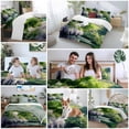 thumbnail image 5 of Queen 4 Piece Bedding Set Natural Forest Landscape Artwork Soft Breathable Duvet Cover and Pillowcase, White Boat on Lake Scenery Duvet Cover Set Bed Sheets for Bedroom Dormitory Guest Room, 5 of 9