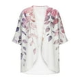 thumbnail image 3 of Meichang Kimono Cardigans for Women Open Front Chiffon Kimono Cardigans Floral Print Loose Fit Beach Cover Up 3/4 Length Sleeve Women Tops, 3 of 4