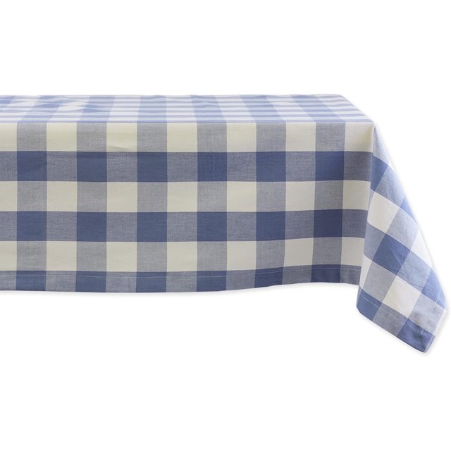 Buffalo Check Collection, Classic Farmhouse Tablecloth, Tablecloth, 60x120, Stonewash Blue