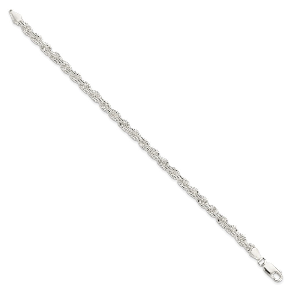 Auriga Fine Jewelry 925 Sterling Silver 5mm Solid Rope 8inch Chain Bracelet for Men