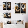 thumbnail image 4 of Designart "Black White Gold Spiral Liquid Magic" Abstract Spirals Wall Art Set Of 2 - Transitional Gold Gallery Wall Set For Home Decor, 4 of 6