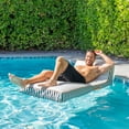 thumbnail image 4 of Big Joe Lux Chaise Premium Inflatable Pool Float, Black and White Cape Stripe, Premier Mesh, Durable UV Protected Polyester Blend, 4 of 8