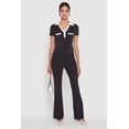 thumbnail image 2 of Women's Brushed Knit Contrast Trim Cropped Polo Shirt, 2 of 5