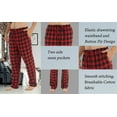 thumbnail image 5 of YUSHOW Men Flannel Pajama Pants Cotton Soft Blue Plaid Lounge Pjs Bottoms with Pockets Male Size L, 5 of 7