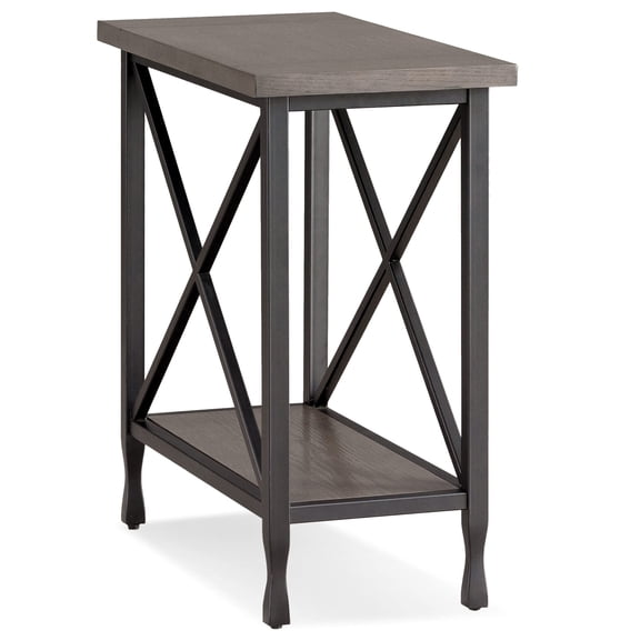 Bowery Hill Chisel & Forge Wood Narrow End Table in Smoky Gray Oak