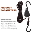 thumbnail image 2 of Uxcell 4 pieces 1/8" (4mm) Tie Down Rope Hanger Metal Gears Ratchets 6.6ft (2meter) Strap, 2 of 5
