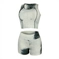thumbnail image 3 of Women Sleeveless Seamless Ribbed Crop Tank High Waist Shorts Yoga Outfits Sets, 3 of 3