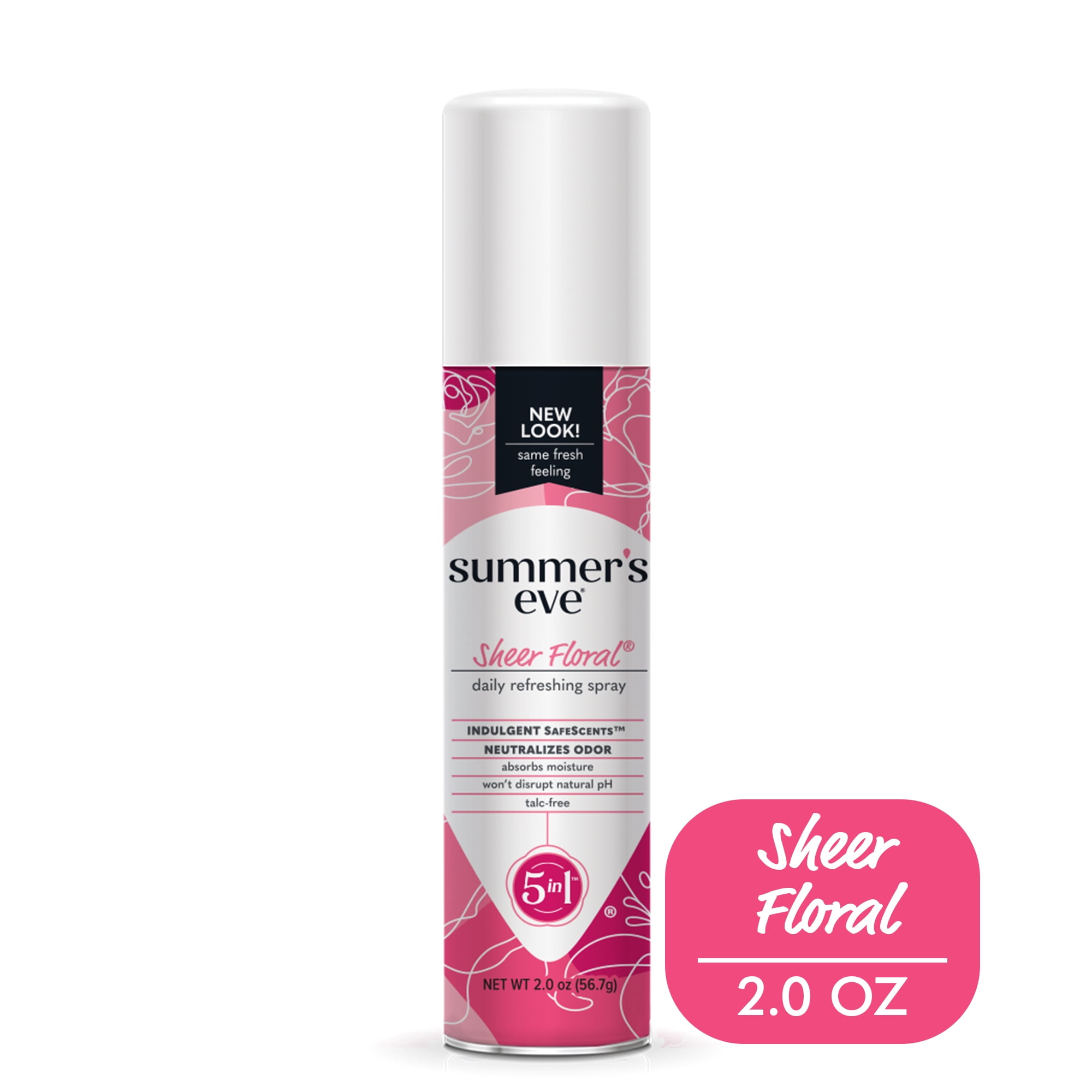 Summer's Eve Sheer Floral Daily  Refreshing Feminine Spray, pH balanced, 2 oz