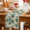thumbnail image 5 of Tropical Plant Table Runner 108 Inches, Summer Watercolor Boho Palm Tree on Linen Bed Runner Dresser Scarves Tabletop for Indoor Outdoor Parties/Ceremony/Banquet, 13"x 108", 5 of 9