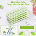 thumbnail image 3 of Molde de silicona para cubitos de hielo, paquete de 4, bandeja para cubitos de hielo con tapa, 56 cubitos de hielo, fácil de quitar, bandeja para cubitos de hielo sin BPA y certificado Lfgb, hermético Afortunado Sencillez, 3 of 5