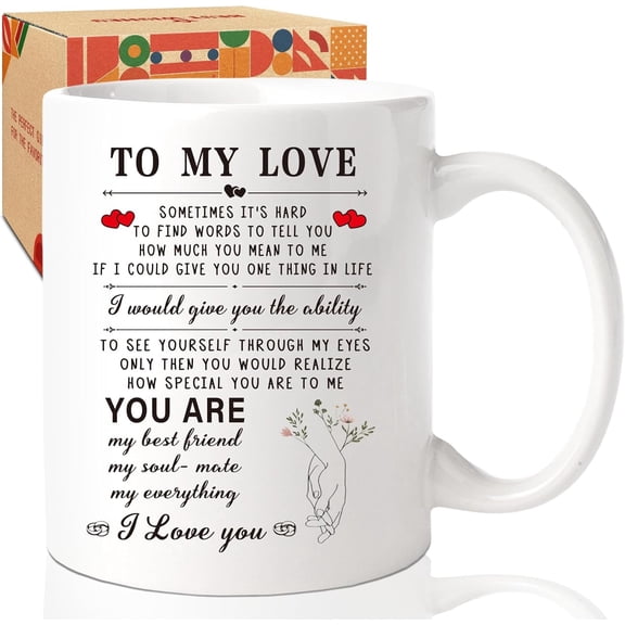 Romantic I Love You Coffee Mug - Ceramic Couples Mug Gift for Anniversary, Valentine's, Birthday (Him/Her, Husband/Wife, Boyfriend/Girlfriend) -74
