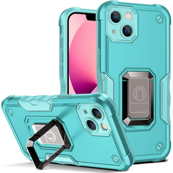 Allytech iPhone 15 Plus Case, Apple Phone 15 Plus Cover, Ring Holder Stand Feature Hybrid Rugged Shockproof Anti-Scratch Bumper Phone Case Cover for Apple iPhone 15 Plus - Mint