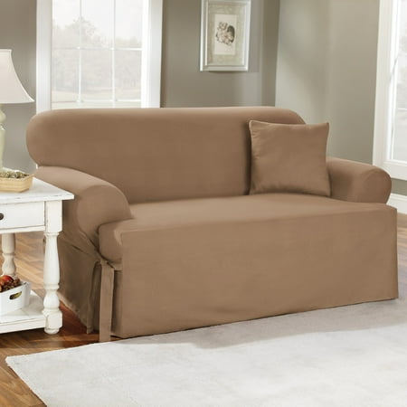 Sure Fit Cotton Duck T Cushion Sofa Slipcover Walmart Com