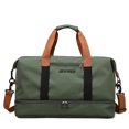 thumbnail image 2 of Litrail FitPact Unisex Gym Duffel Bag with Shoe & Wet Compartments - Washable Cloth Carry-On (18.11''x11.02''x9.84'', Green), 2 of 7