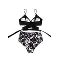 thumbnail image 3 of Dmagnates Women's Bikini Set Wrap Top Floral High Waist Bottom Bathing Suit Two Piece Sexy Swimsuit Beachwear, 3 of 7