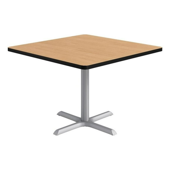 KFI Studios 42in Square Dining Table - Natural Top - Silver Base