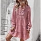 thumbnail image 1 of Vestido, Vestido De Manga Larga, Dobladillo Con Volantes, Cintura Alta, Corbata, Cuello En V Para Ir De Compras Para Dama ANGGREK  Otros, 1 of 8
