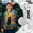 thumbnail image 6 of Uorisanigo Girls Half Zip Sweatshirt Oversized School Drop Shoulder Pullover Top Fall Fashion Outfits Clothes Floral Black Cat Long Sleeve Workout Shirts Quarter-Zip Pullover Jacket, 6 of 7