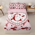 thumbnail image 3 of Homewish Girls Red Personalized C Initial Zipper Twin Comforter Sets with Fitted Sheet and 2 Pillowcases,Cartoon Bow Cherry Zipper Bedding Set,4-Piece,Pink Reversible, 3 of 6