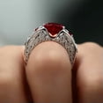 thumbnail image 5 of K-KED 925 Silver Red Cubic Zirconia Engagement Ring Women Wedding Delicate Jewelry Size 6-10-9-#5, 5 of 6