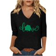 thumbnail image 2 of St Patricks Day Shirts for Women V Neck Graphic Tees Funny Festival Blouse 3/4 Sleeve Tunic Tops, Black E 2XL, 2 of 4