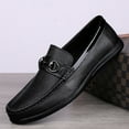 thumbnail image 6 of Men's Casual Loafers Slip On Leather Shoes Comfortable Lightweight Driving Shoes Male Moccasins Classic Penny Loafer Flats Boat Shoes Outdoor Walking Shoes, 6 of 13