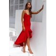 thumbnail image 3 of Women's Summer Cross U Neck Dress Bohemian Flowy Long Maxi Dresses, Red, 3XL, 3 of 5