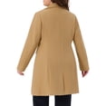 thumbnail image 4 of DARING DIVA Women's Plus Mid Length Notch Lapel Single Breasted Pea Jacket 3X Camel, 4 of 7