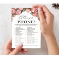 thumbnail image 7 of Inkdotpot Bridal ShowerGameWedding Shower Bachelorette Party Bulk ActivityGamecards 50-PackFloralWhats on Your Phone, 7 of 7