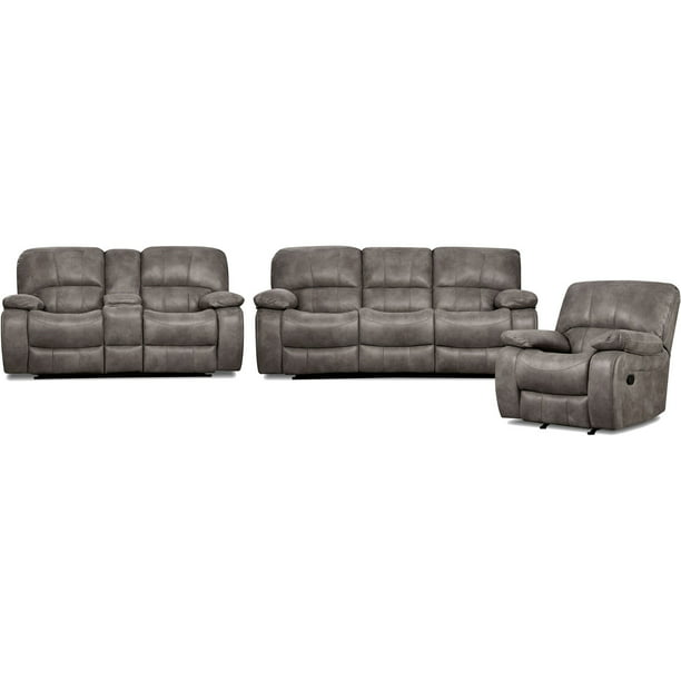 Set Sofa Loveseat Recliner, Garrison Leather Sectional Sofa