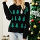 thumbnail image 4 of Suéter Jerseys básicos para mujer Traje de vacaciones con patrón de árbol de Navidad informal (Negro M) Ygjytge Negro T M para Mujer, 4 of 7