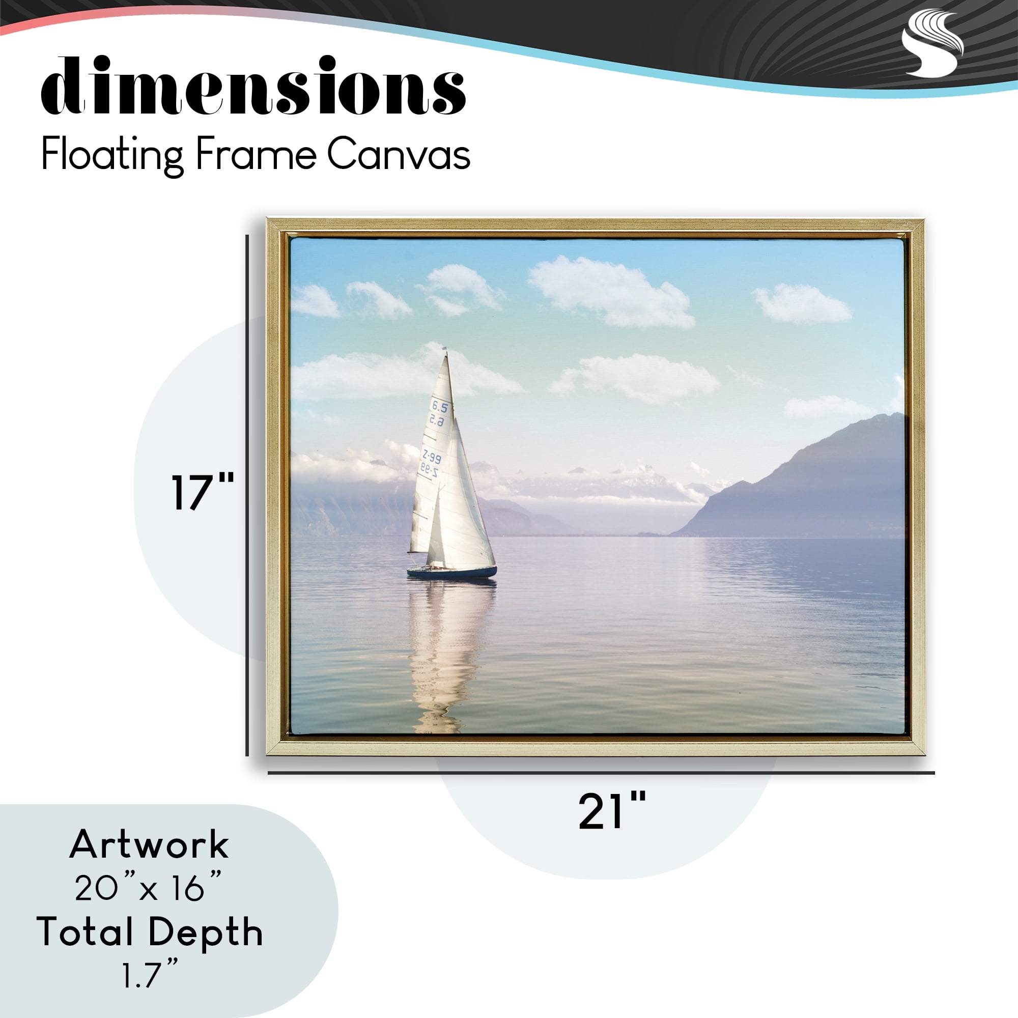 Stupell Industries Ocean Sails Lounging Gold Framed Floater Canvas Wall Art, design by Marcus Prime