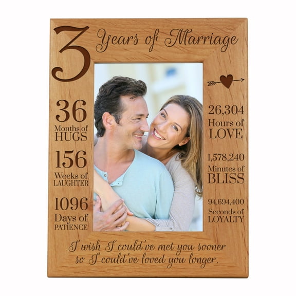Engraved 3rd Anniversary Photo Frame