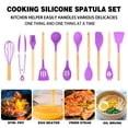 thumbnail image 3 of QFN 12pcs Silicone Kitchen Utensils Set – Heat Resistant, Non-Stick, Wooden Handles – Holiday Gift Purple, 3 of 10