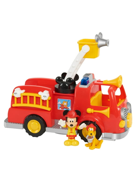 Disneys Mickey Mouse Mickeys Fire Engine, Figure and Vehicle Playset, Lights and Sounds, Kids Toys for Ages 3 up