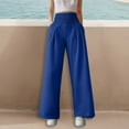 thumbnail image 2 of Zylarhe Women's Pants Women's High Waist Casual Cargo Pants with Pockets Wide Leg Comfortable Trousers Stylish Streetwear Fashion, 2 of 5
